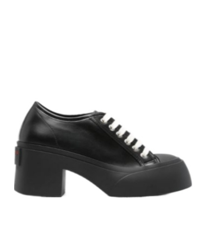 Marni 70mm Leather Platform Sneakers In Black