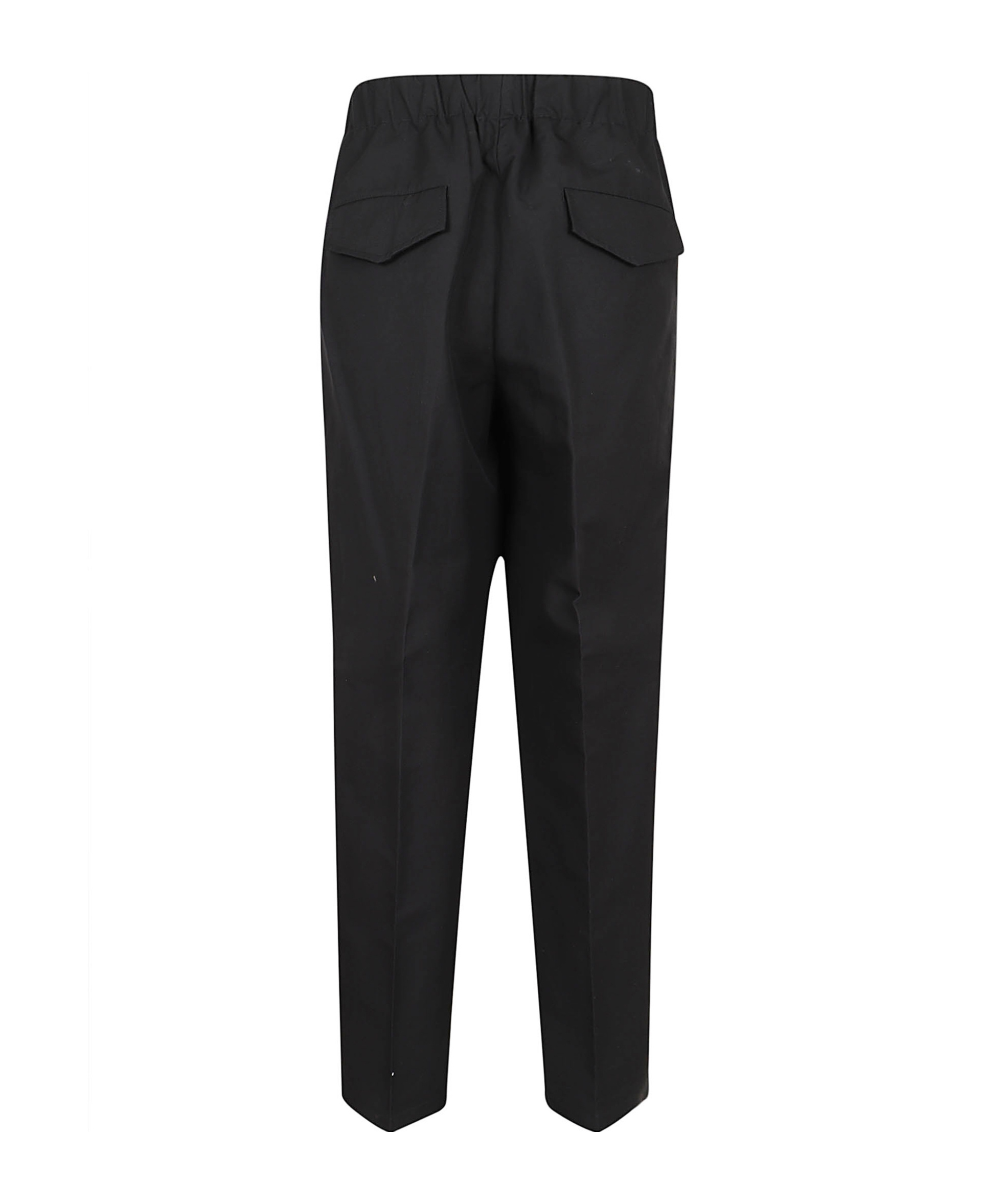 Jil Sander Elasticated-waistband Cotton Trousers In Black