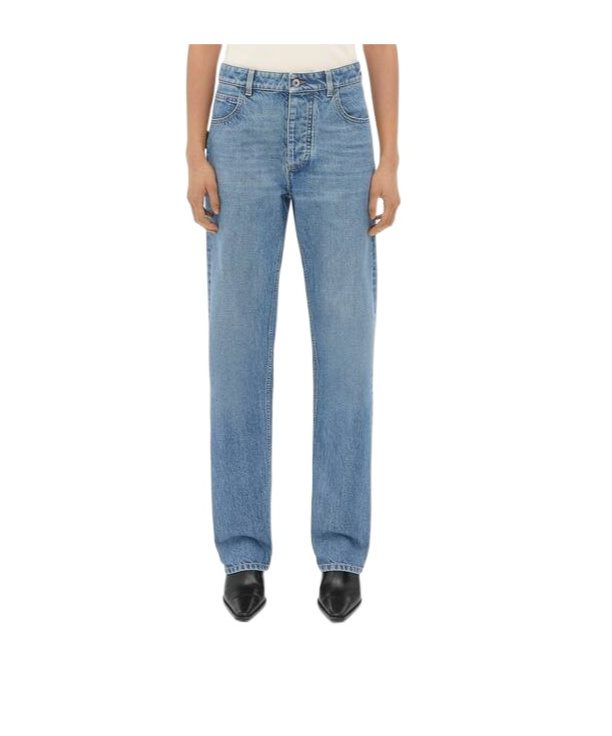 Shop Bottega Veneta Vintage Indigo Washed Boyfriend Denim In Blue