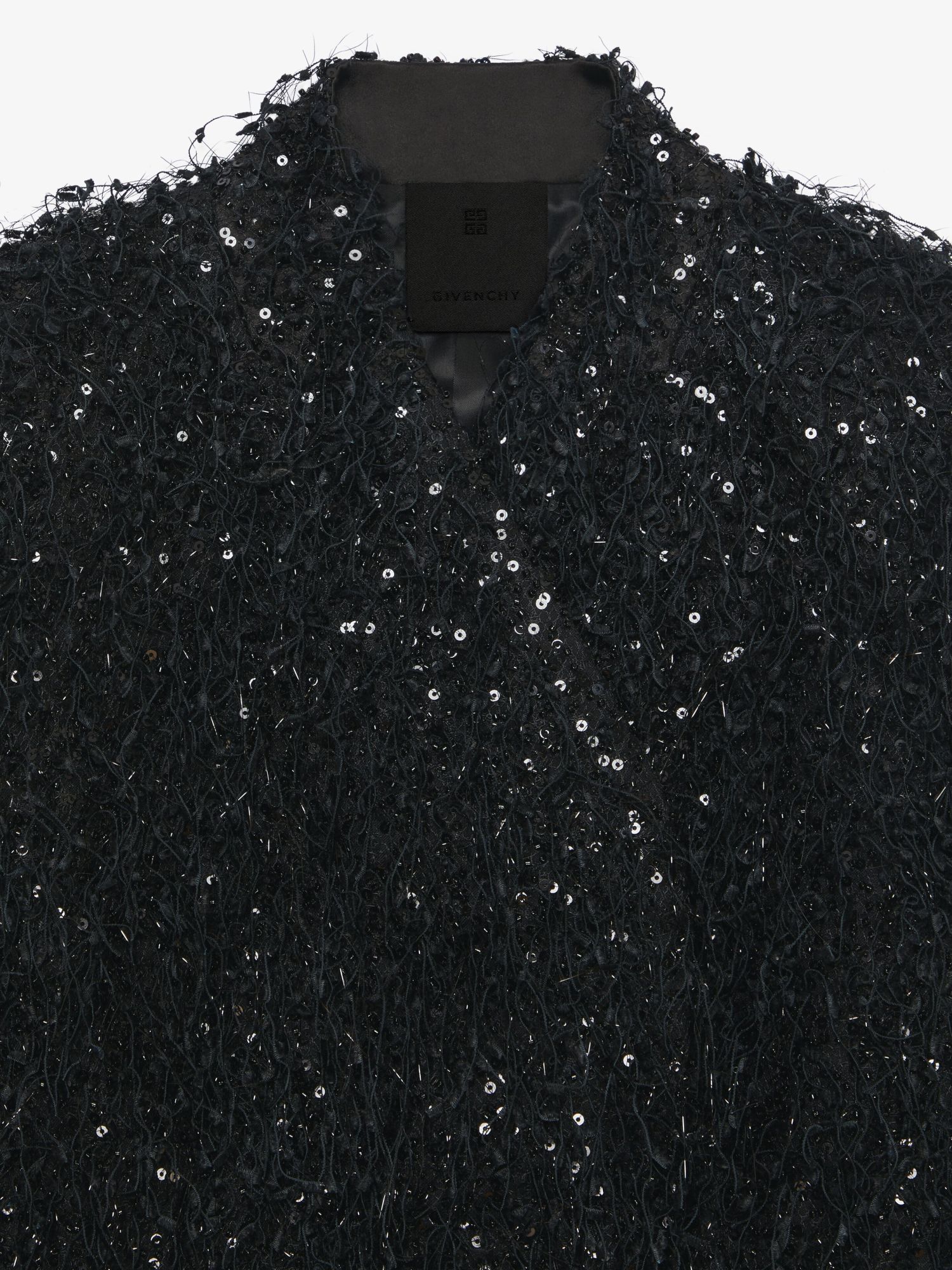 GIVENCHY JACKET WITH EMBROIDERED FRINGES AND RHINESTONES