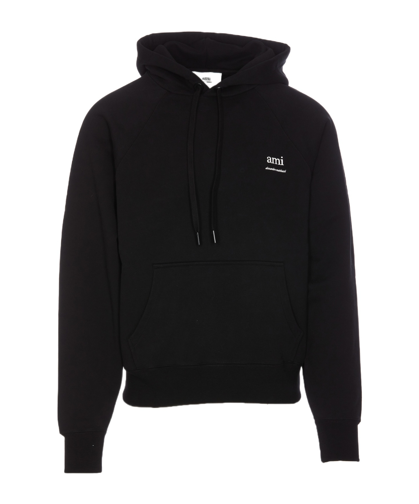 AMI ALEXANDRE MATTIUSSI AMI LOGO PRINTED DRAWSTRING HOODIE