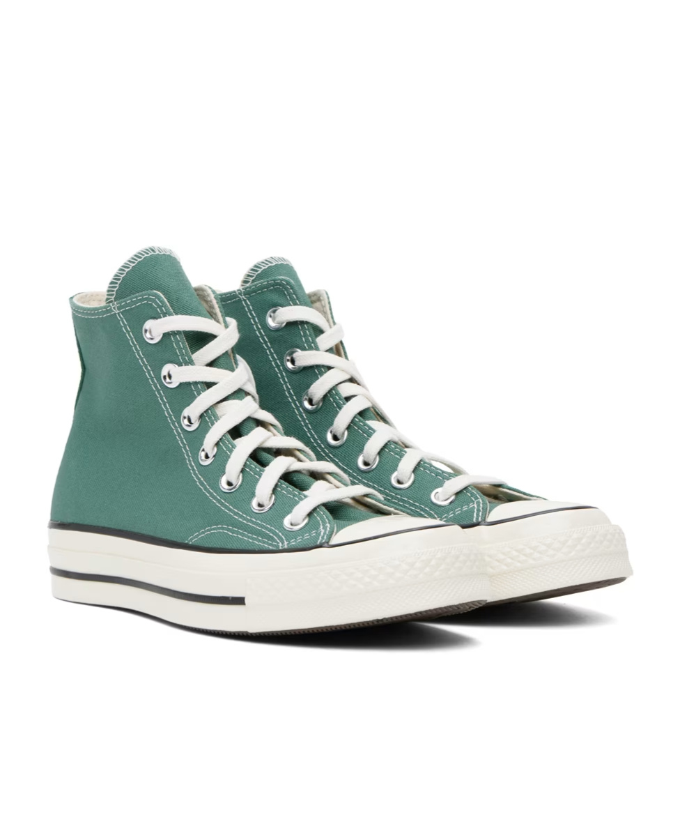 Converse Logo Decorated High-top Board Shoes In Green