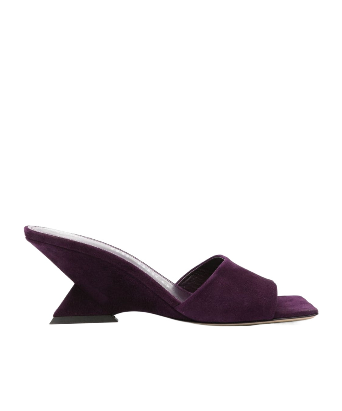 Attico Cheope 70 Suede Wedge Mules In Black
