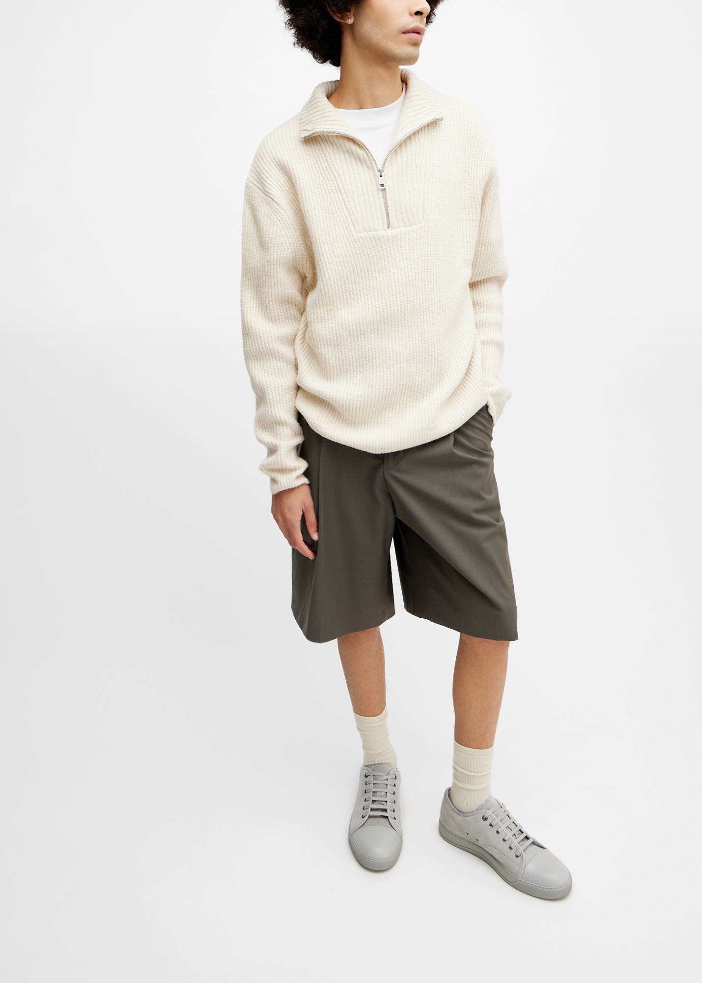 Lanvin Mens Grey Dbb1 Contrast-sole Suede And Leather Low-top Trainers In Gray