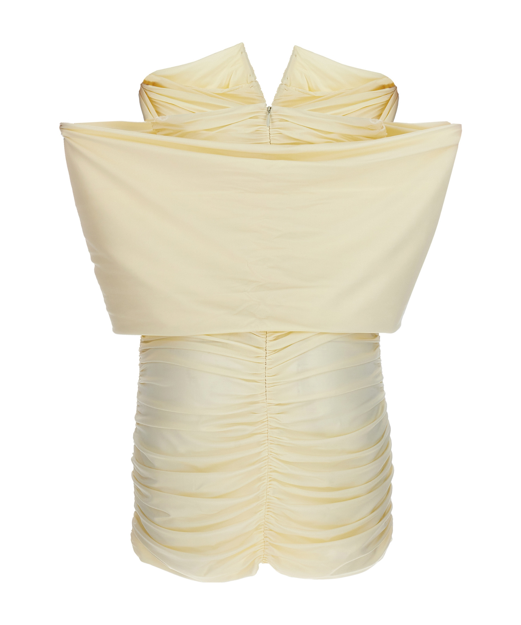 Magda Butrym Off-shoulder Ruched Minidress In Nude