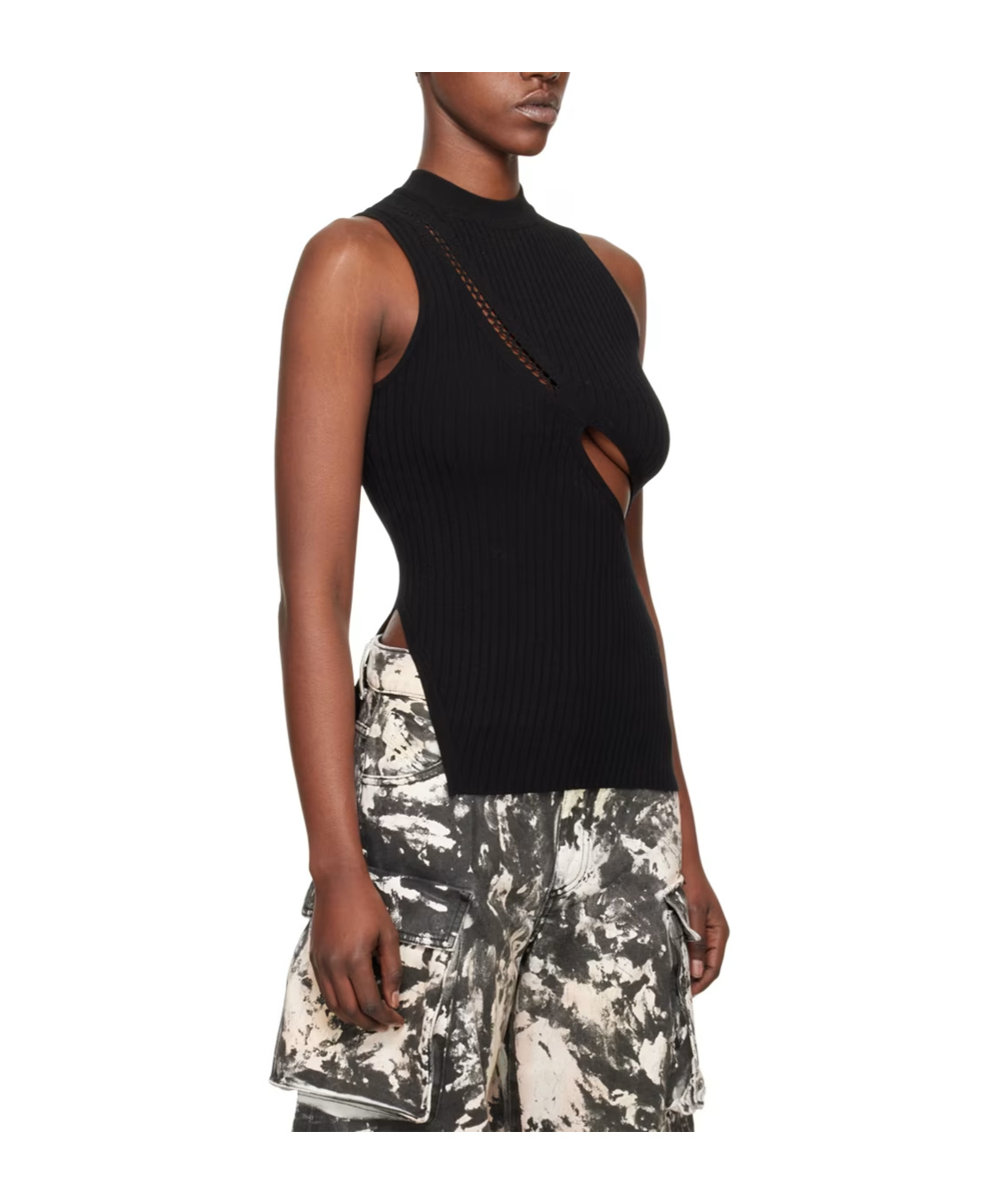 Attico Viscose Top In Black