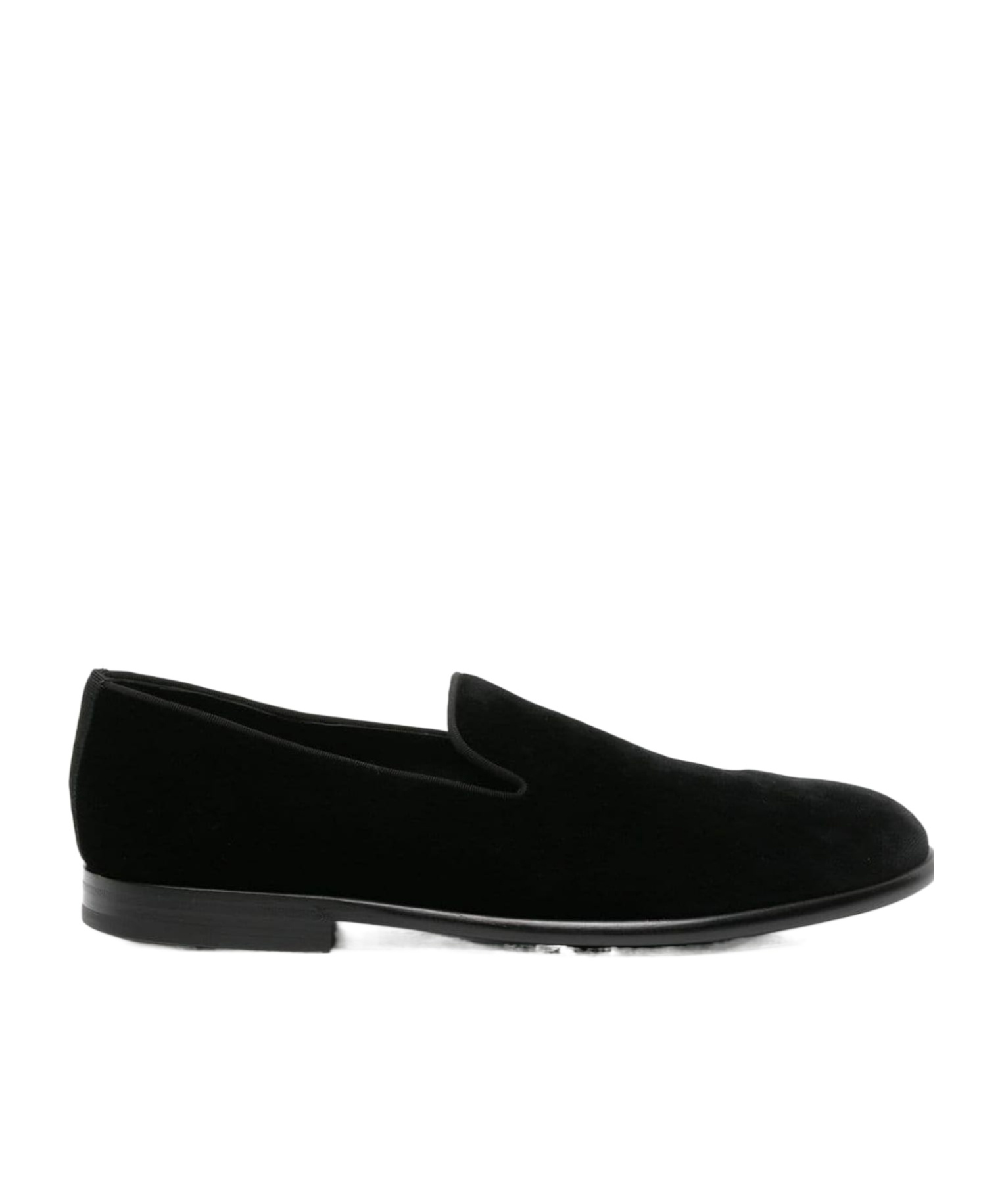 Dolce & Gabbana Black Dg Crown Embroidery Loafers Slip On Shoes