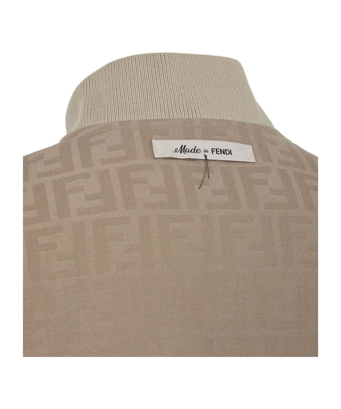 Fendi Zucca-jacquard Bomber Jacket In Nude