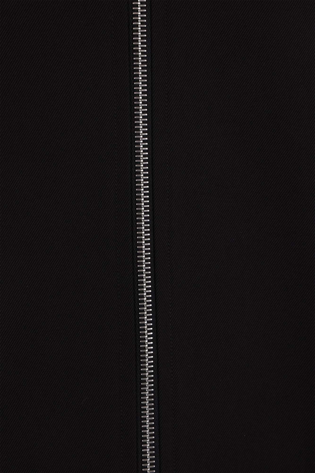 Jil Sander Black Zip-up Shirt With Contrasting Stitching In Tech Fabric Man In Black