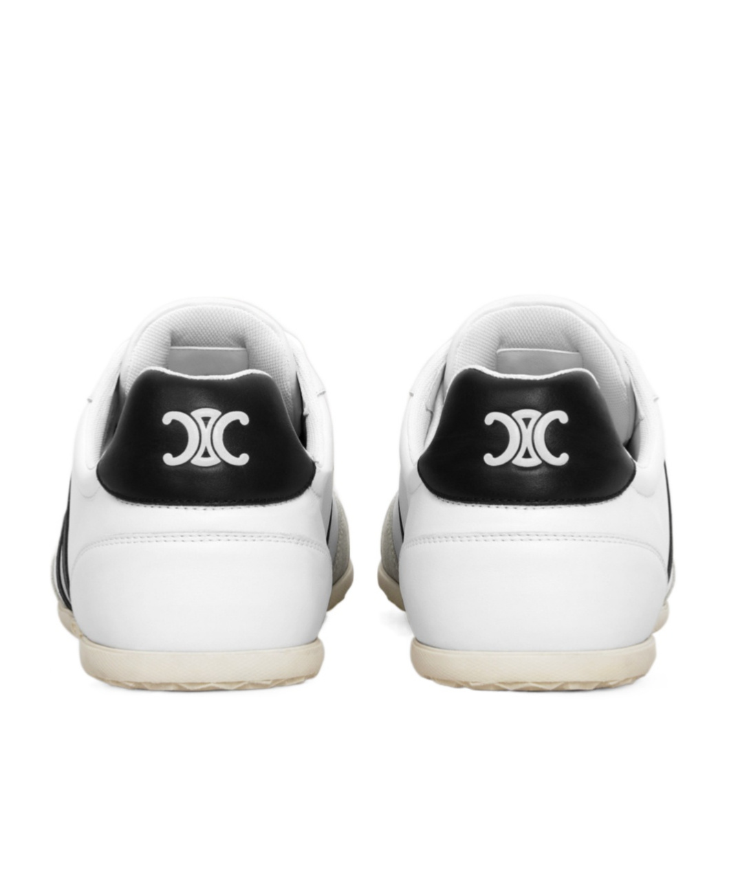 Celine White Calfskin Sneakers With Suede Inserts For Men In White
