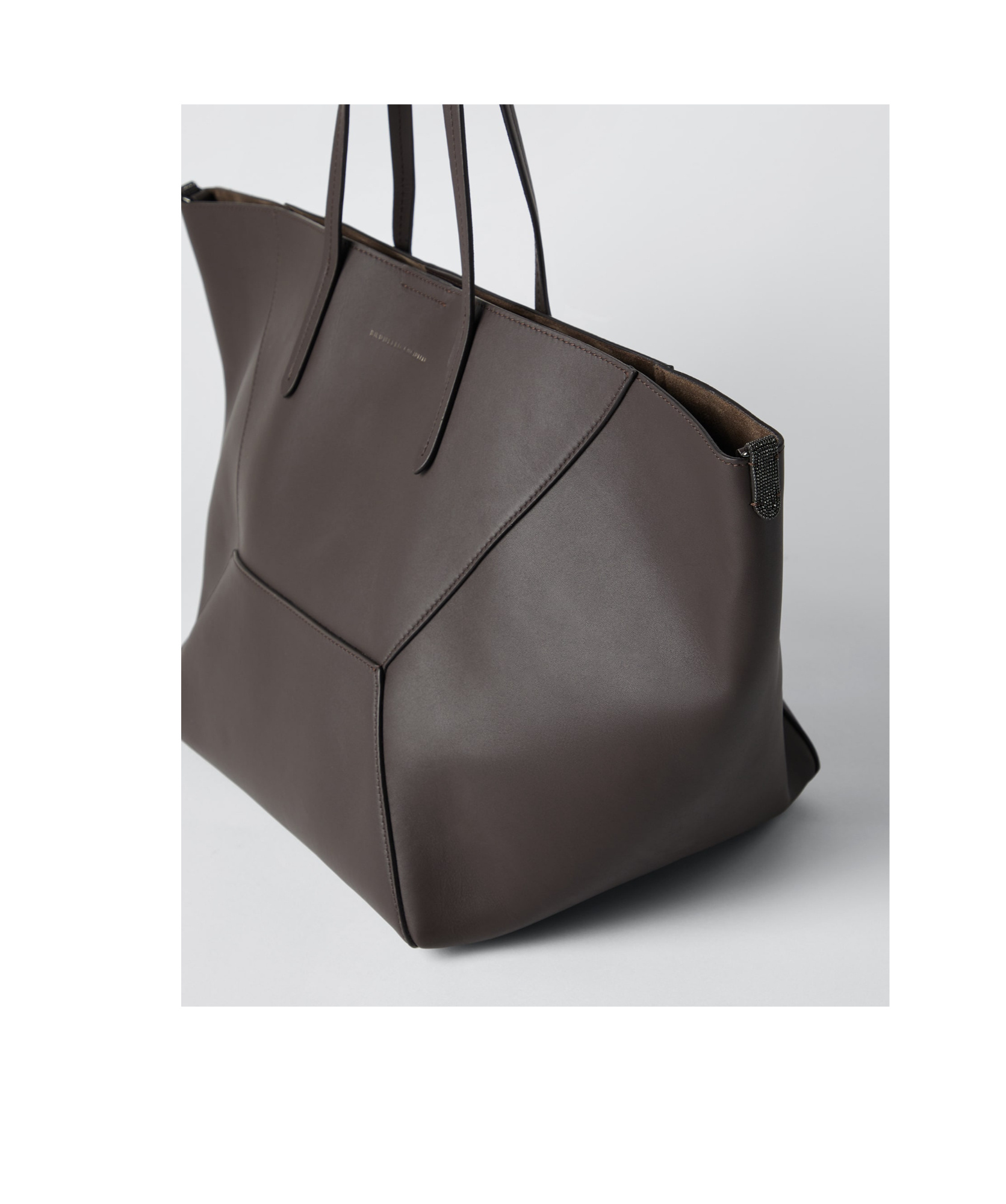 BRUNELLO CUCINELLI LOGO-STAMP LEATHER TOTE BAG 