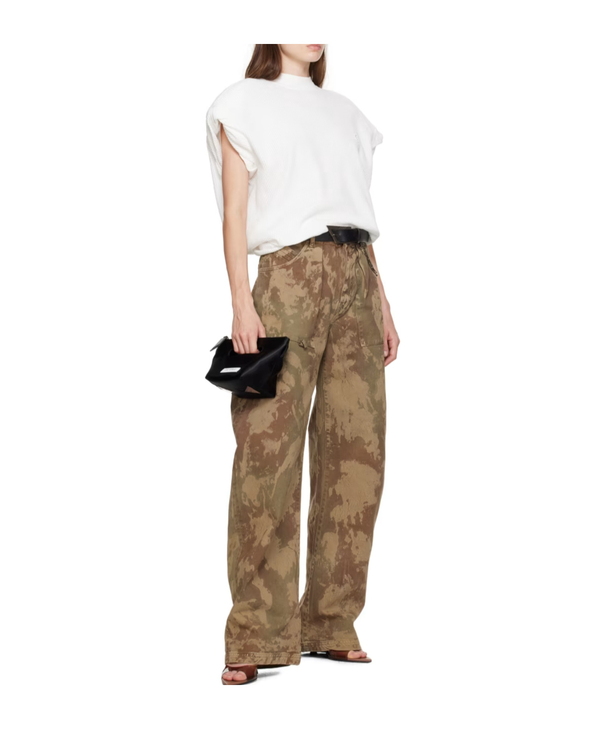 Shop Attico Shoulder-padded Waflle-effect T-shirt In White