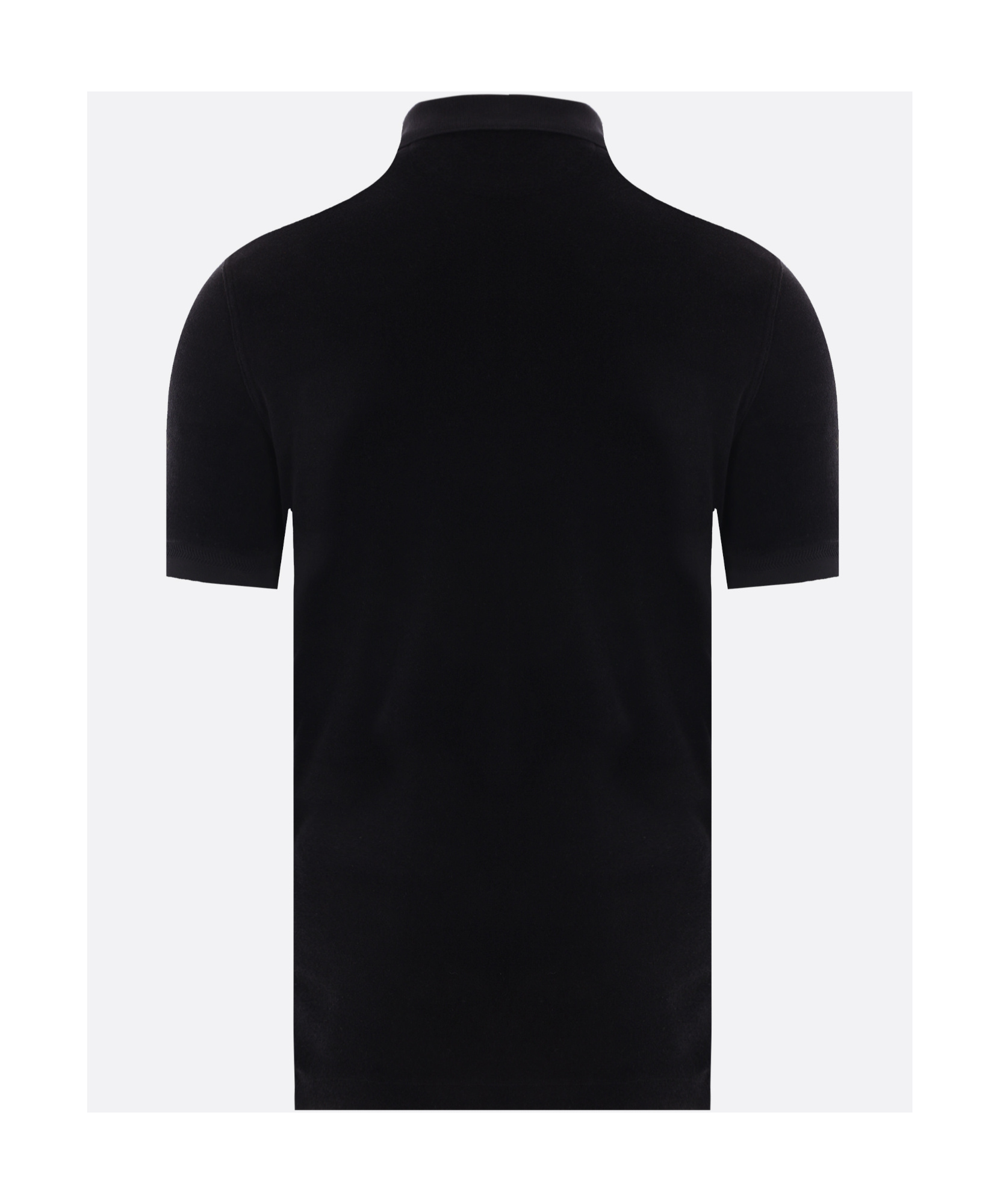 Tom Ford Black Short-sleeves Polo In Cotton Piquet Jersey In Black