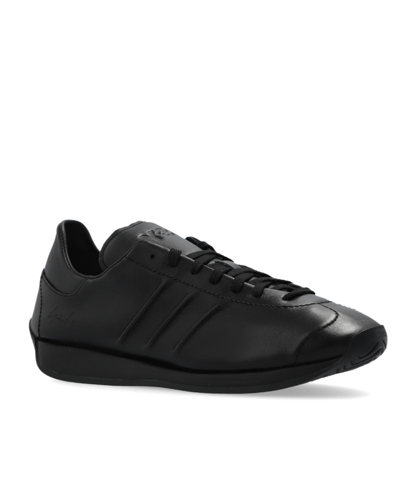 Y-3 X Adidas Country Leather Sneakers In Black