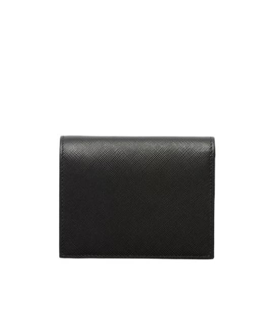Prada Small Saffiano Leather Bifold Wallet In Black