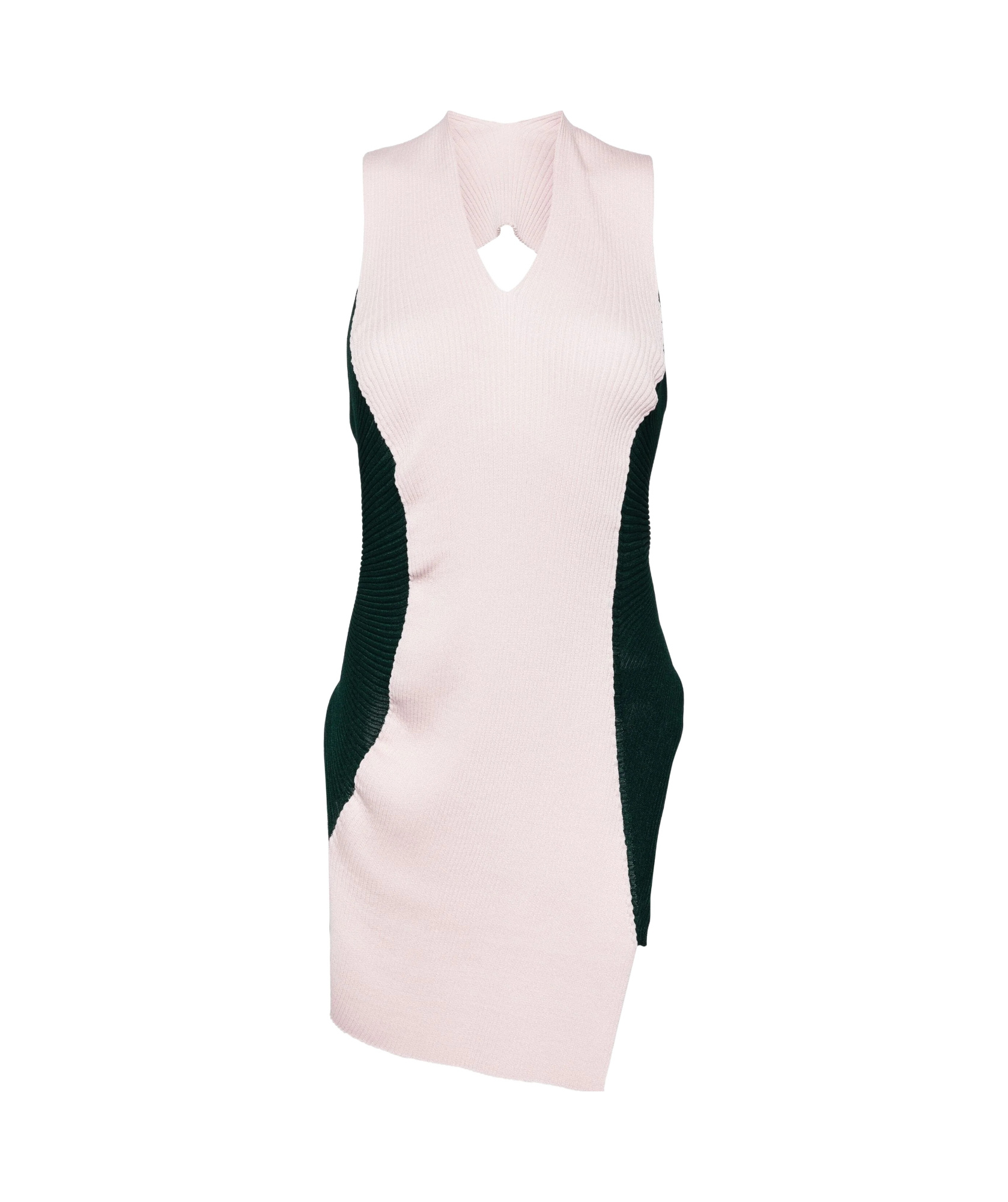 Shop Issey Miyake Asymmetric Ribbed-knit Top In Pink