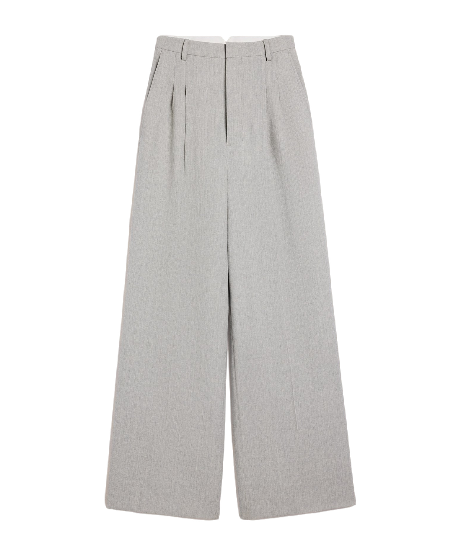 Shop Ami Alexandre Mattiussi Ami Paris Pleated Wide-leg Palazzo Pants In Gray