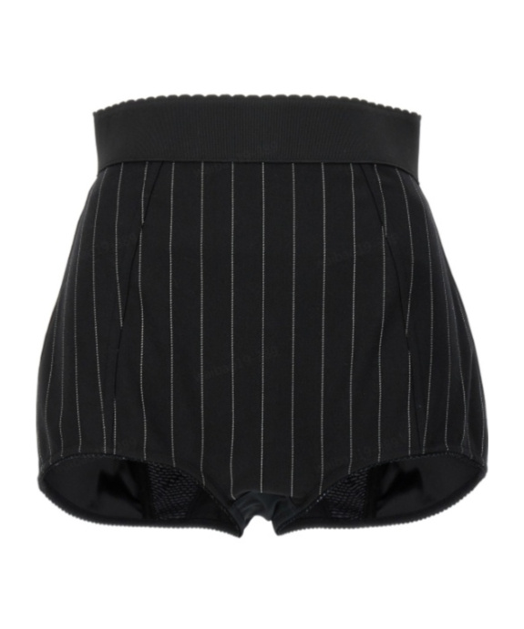 Dolce & Gabbana High-waisted Pinstripe Shorts In Black