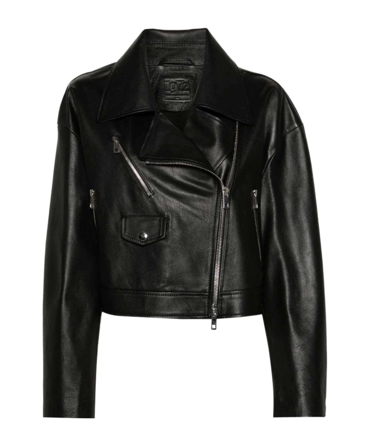 Desa 1972 Off-centre-fastening Leather Jacket In Black
