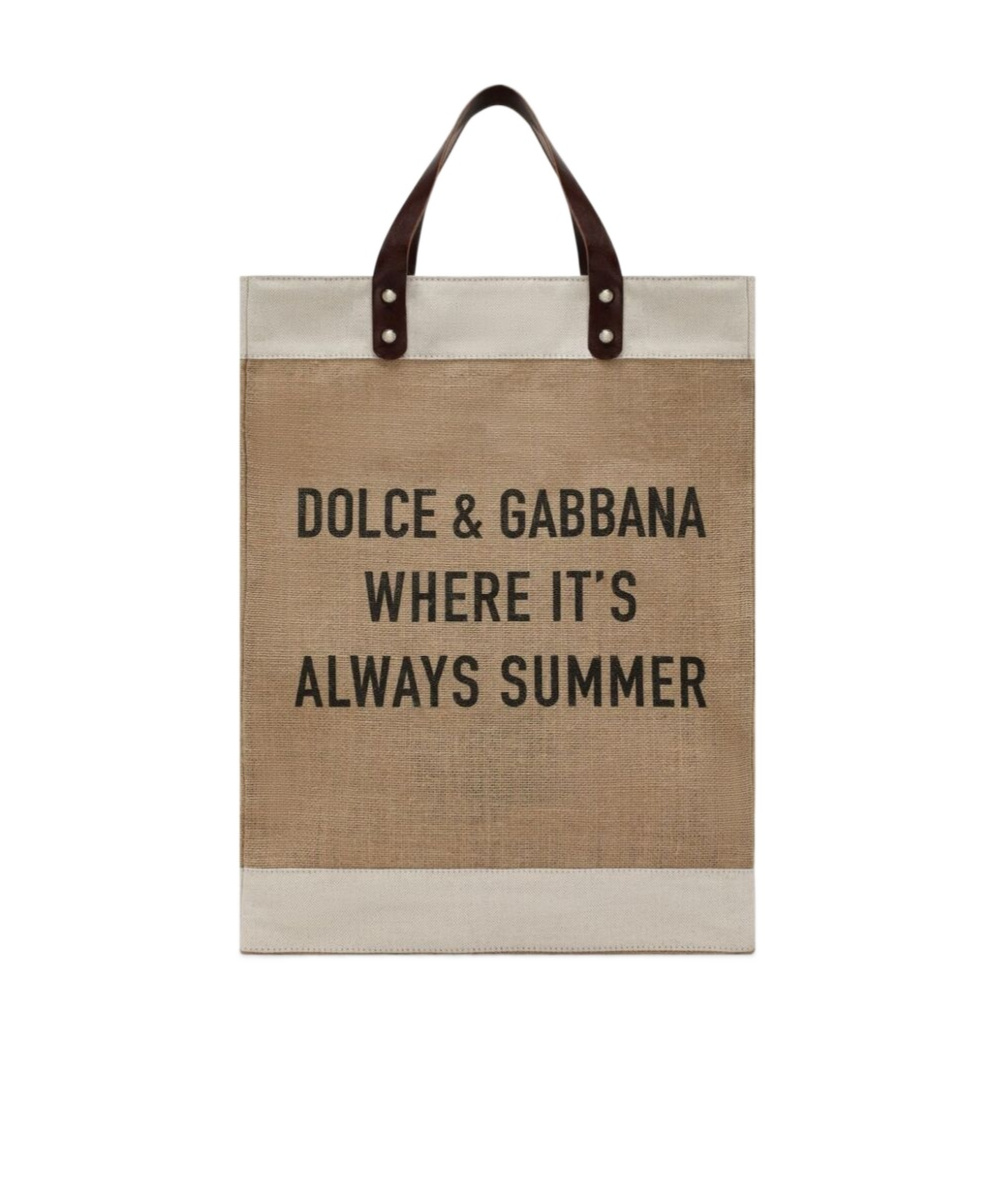 Dolce & Gabbana Shopping Logo-print Tote Bag In Brown