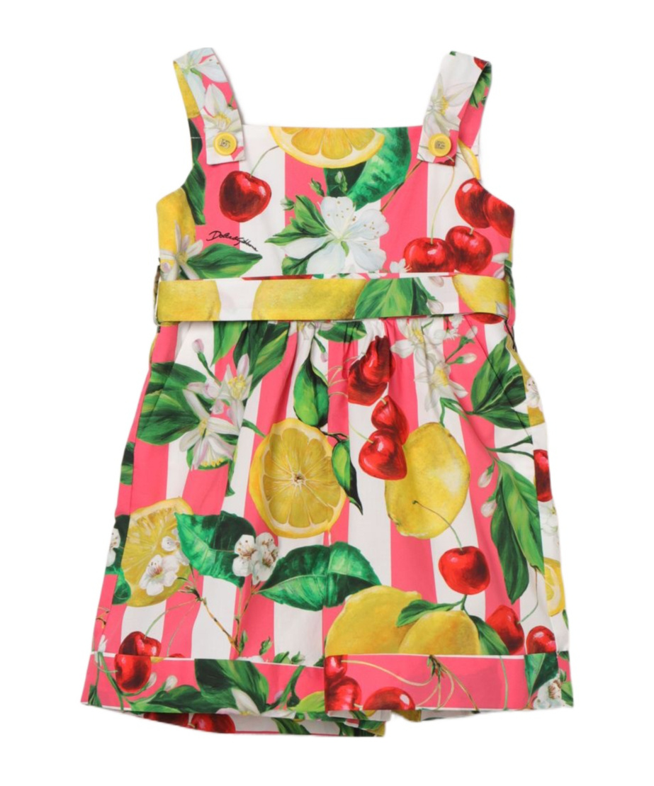 Dolce & Gabbana Italian Holiday-print Poplin Playsuit In Multicolor
