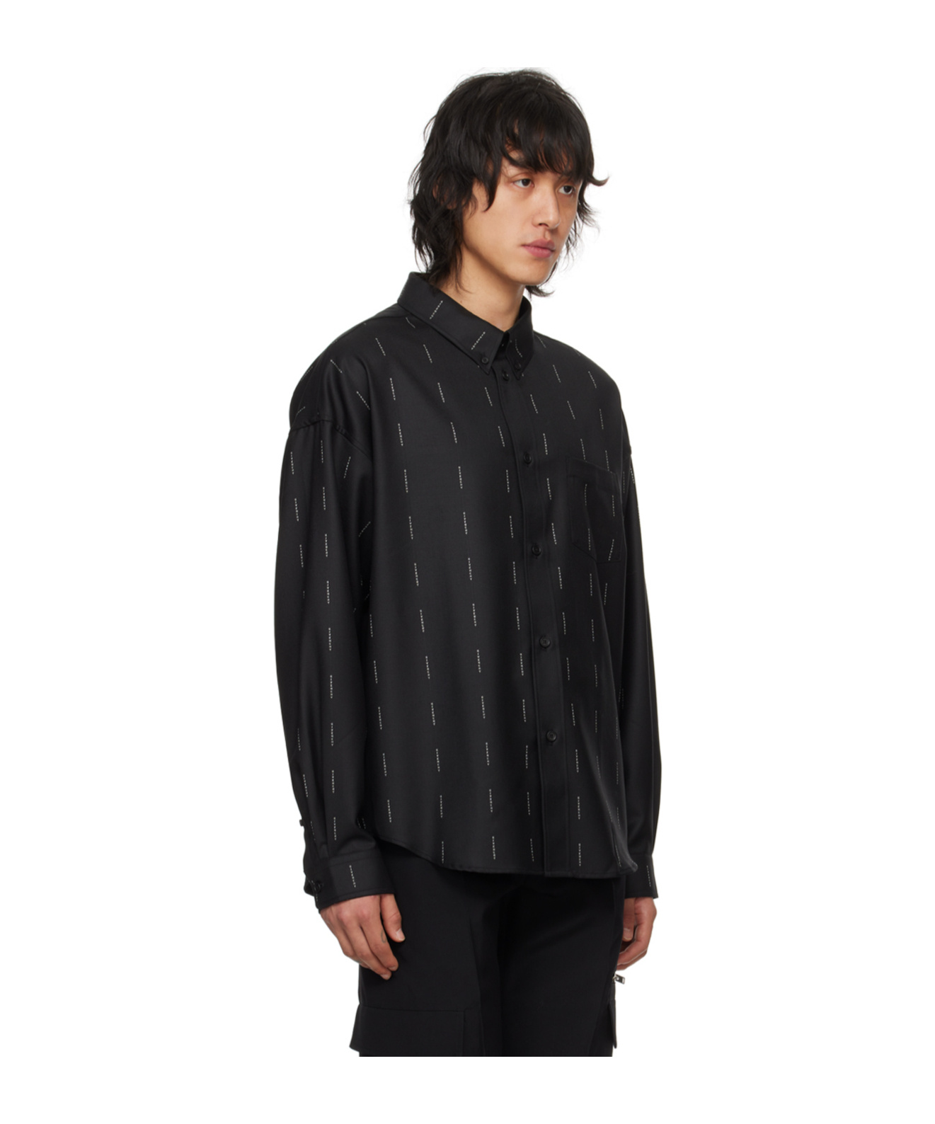 Givenchy Logo Pattern Detail Shirt In Black