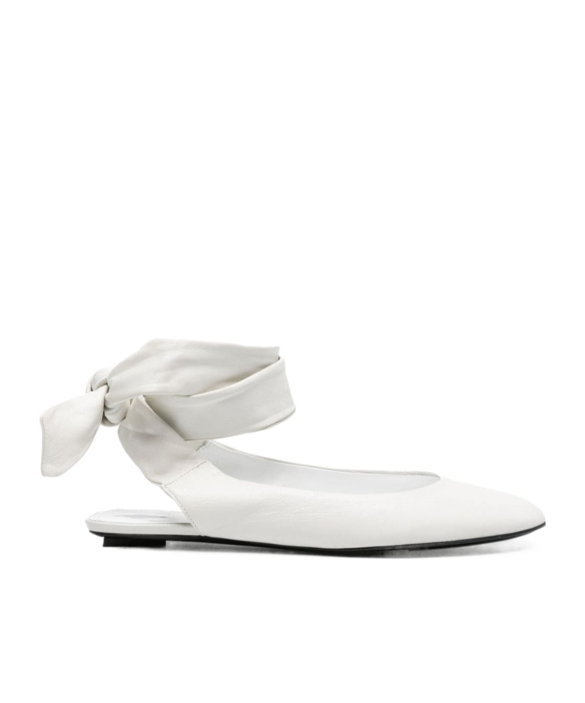 Attico Bridal Cloe Leather Slingback Flats In White