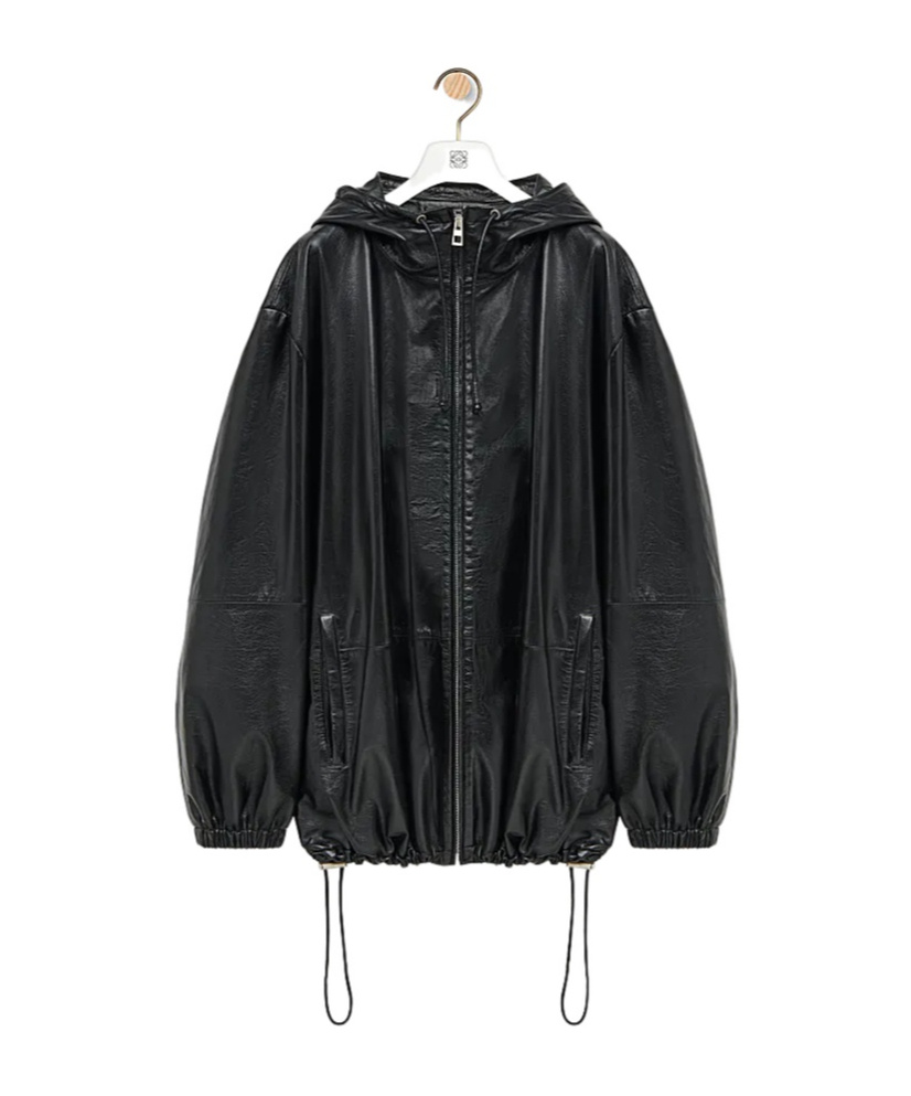 Loewe Zip Closure Hooded Jacket In Black