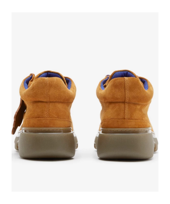 Burberry Suede Wallabee Shoes With Rubber Sole In Brown