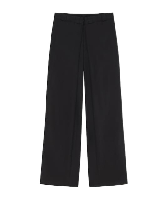 Givenchy Pleated Canvas Wide Trousers In Black