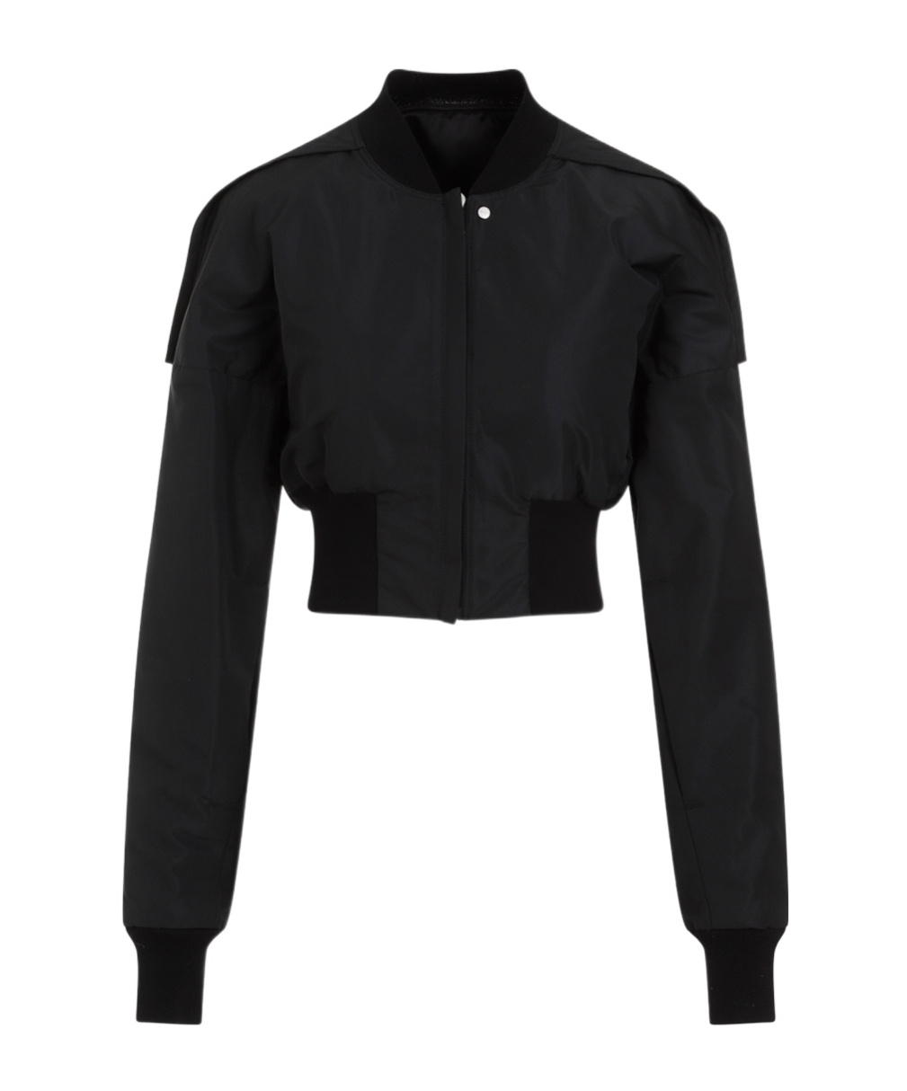 Rick Owens Collage Cropped Bomber Jacket In Black