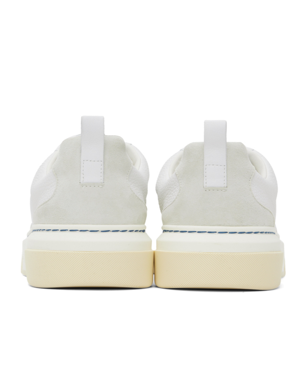 Ferragamo Perforated Logo Low Upper Board Shoes In White