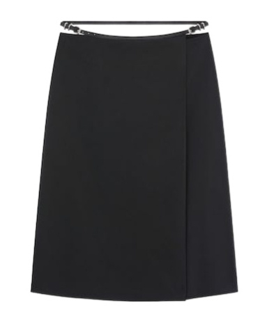 Givenchy Rebellious Wrap Skirt With Belted Waist In Black