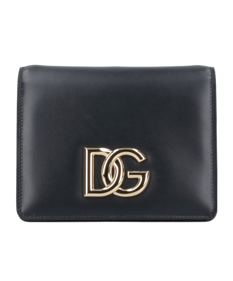 Dolce & Gabbana Logo-plaque Leather Crossbody Bag In Black