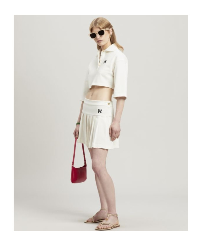 Palm Angels Polo Shirt With Monogram Logo In White