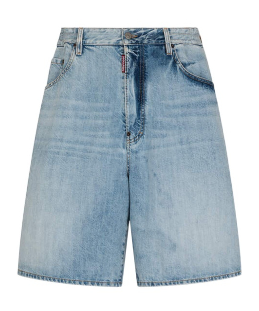 Dsquared2 Light Palm Beach Denim Shorts In Blue