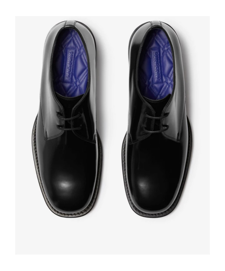 Burberry Tux Leather Derby Shoes In Black