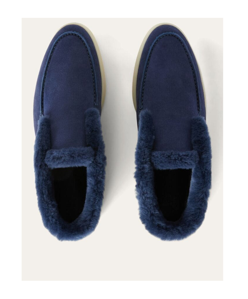 Loro Piana Open Walk Short Ankle Boots In Midnight Blue