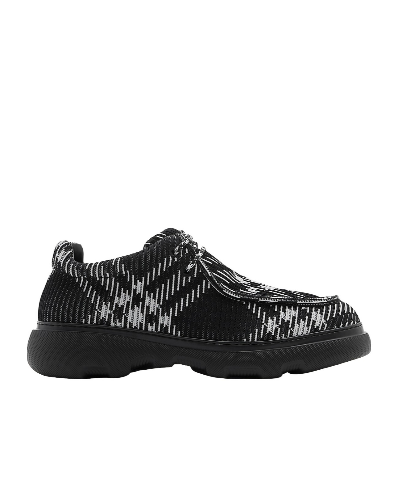 Burberry Men's Check Woven Creeper Shoes In Black