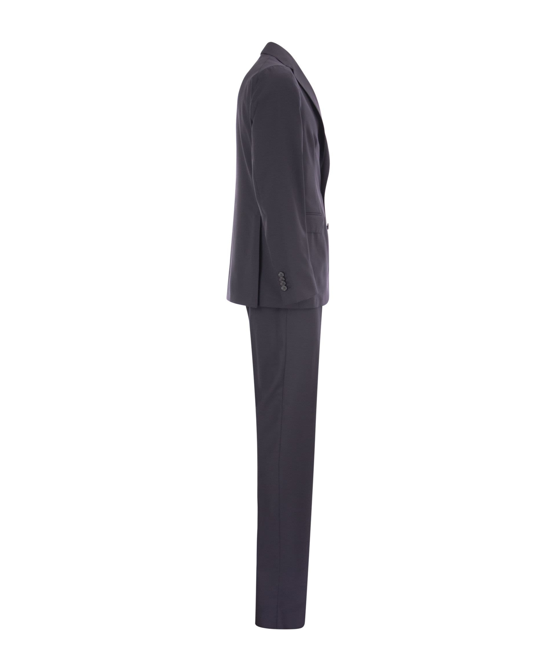 Tagliatore Blue Virgin Wool Tuxedo Suit In Black