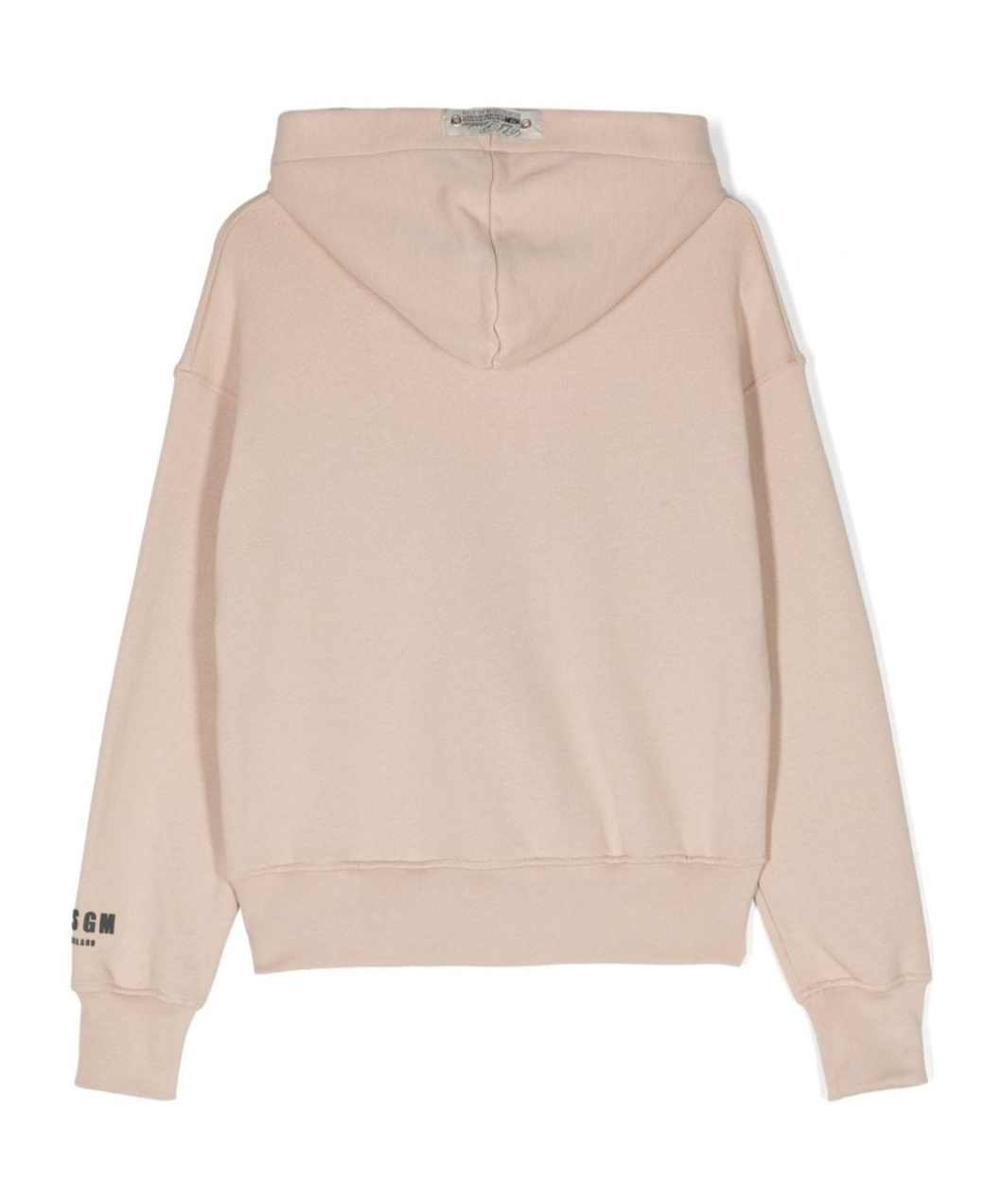 Msgm Logo-print Cotton Hoodie In Nude