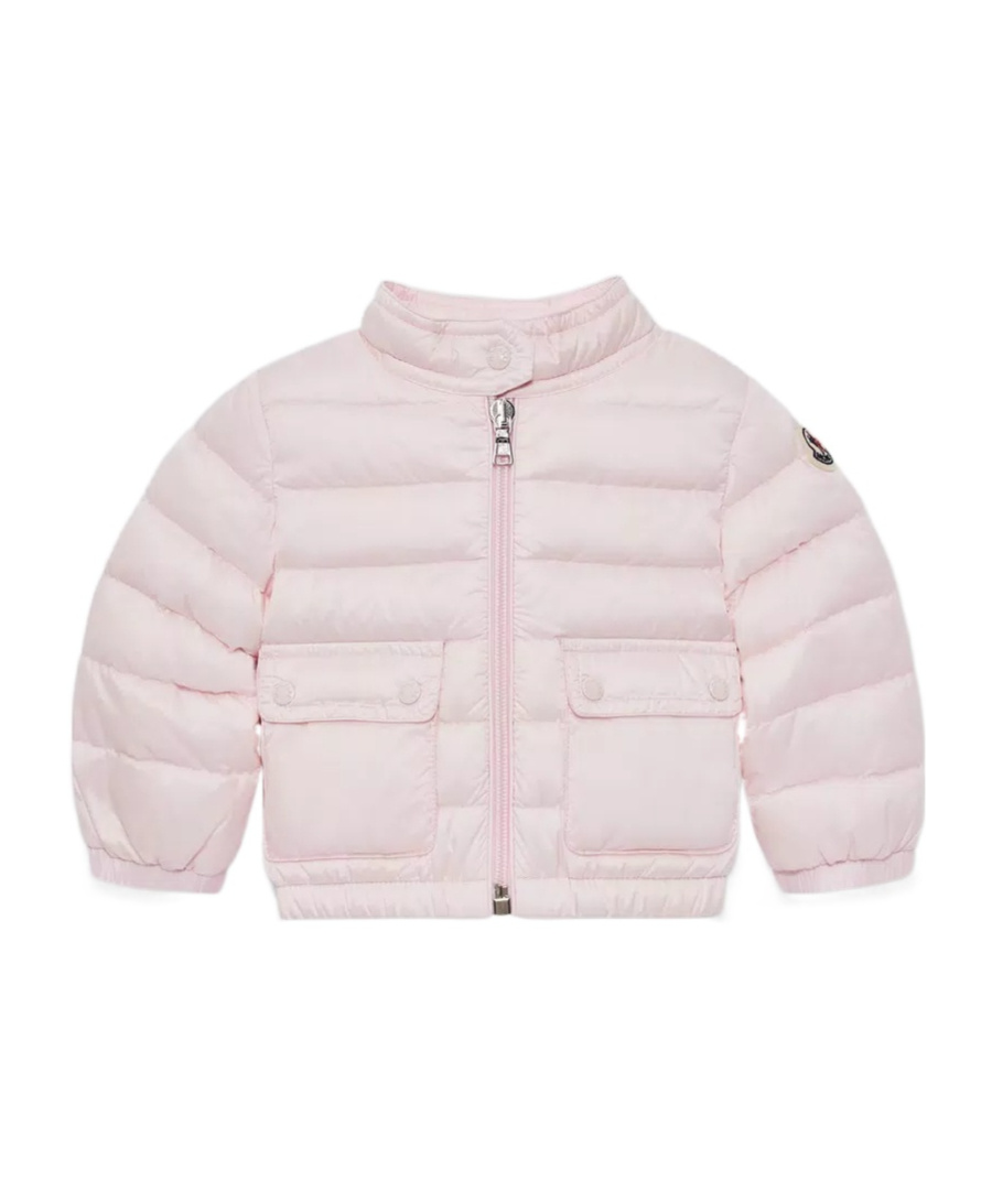 Moncler Lans Logo-patch Quilted Jacket In Pink