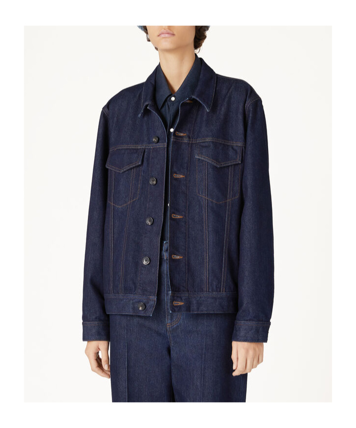 Loro Piana Giacca Cyrius Oversize Denim Coat In Black