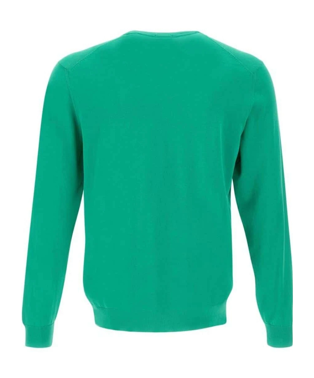 Drumohr Crew-neck Long-sleeve Jumper In Green