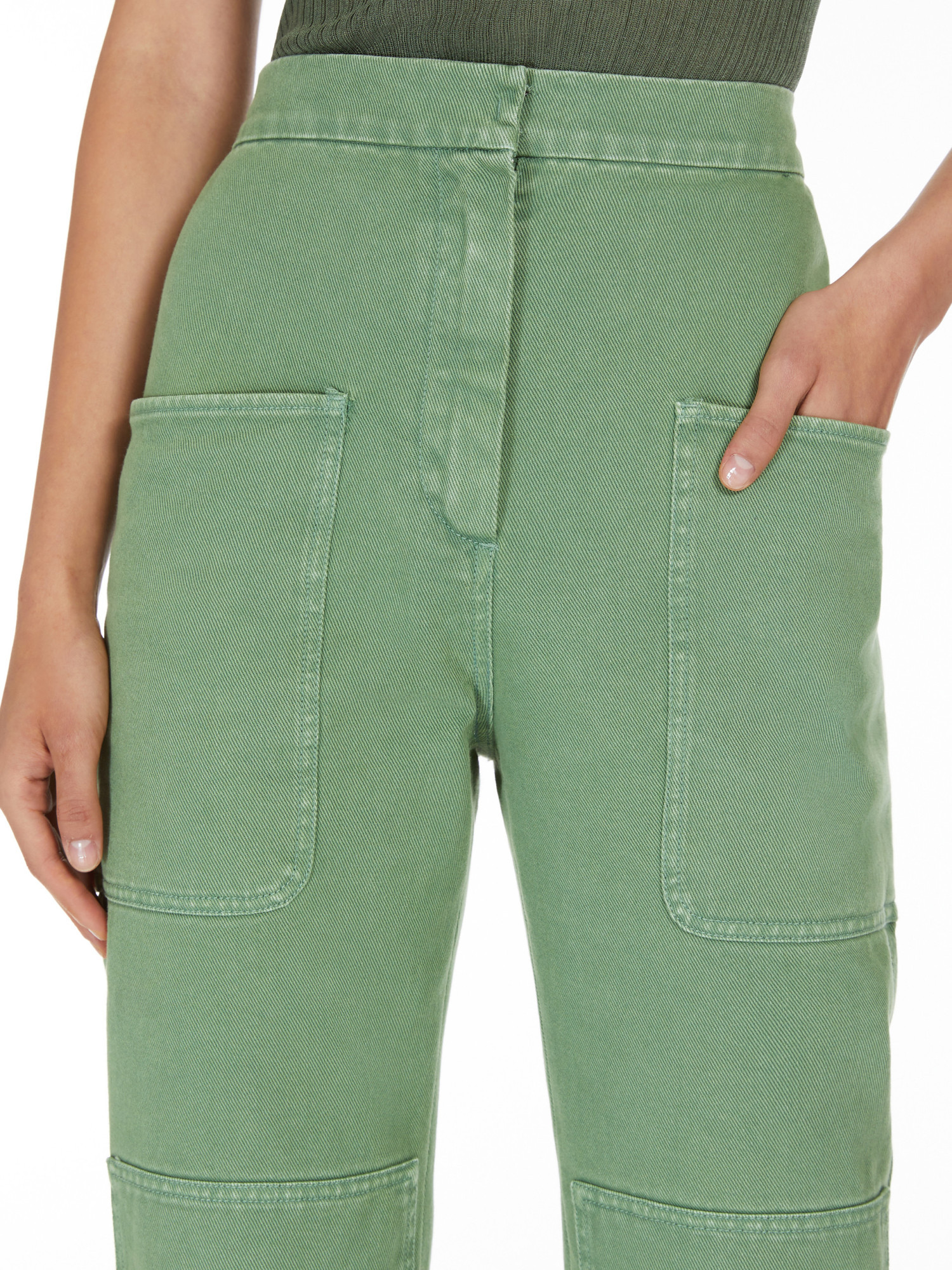 Max Mara High-waisted Pocket Casual Pants In Green