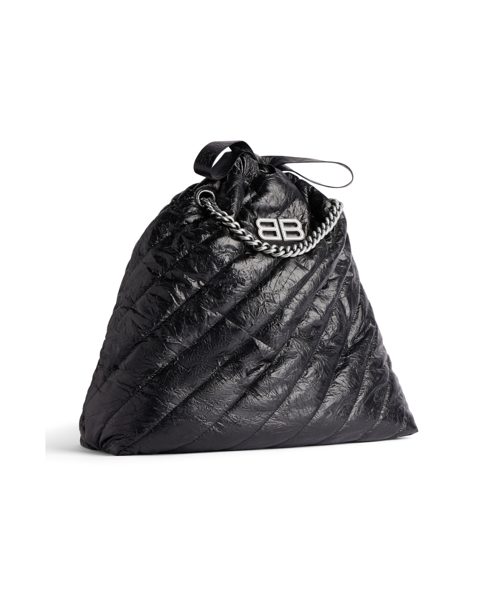 Balenciaga Women's Crush Small Tote Bag Quilted In Black In Black