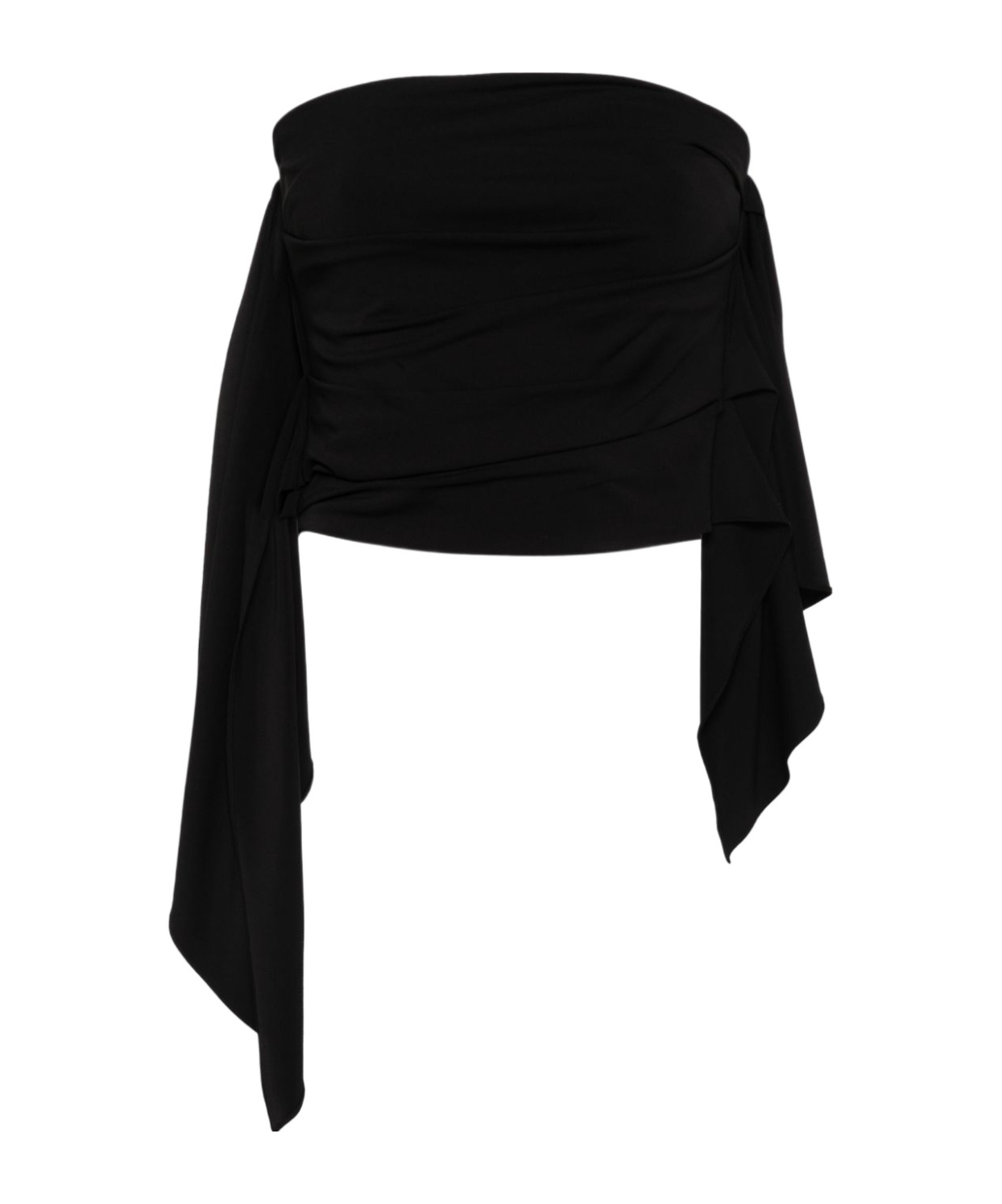 Attico Embellished Off-shoulder Top In Black