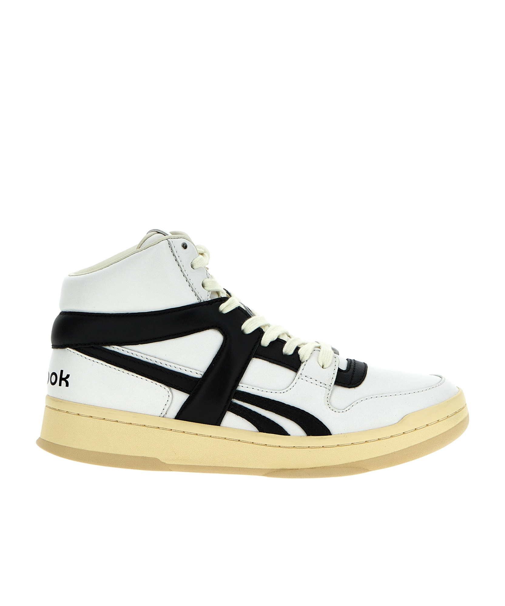 Reebok High-top Sneakers With Contrasting Sole And Perforated Toe Box In White
