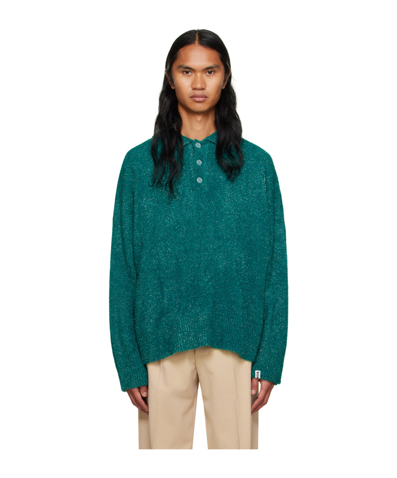 Bonsai Man Sweater Emerald Green Size S Polyamide In Green
