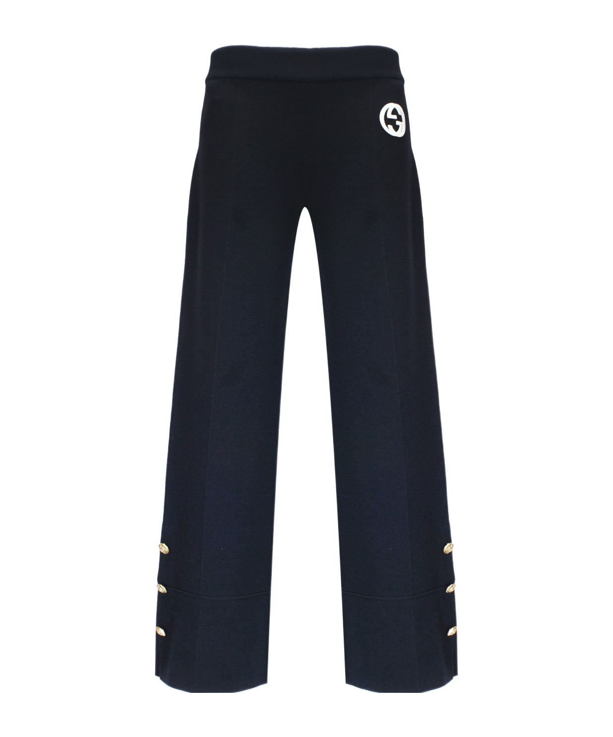 Gucci Interlocking G Wide-leg Trousers In Blue